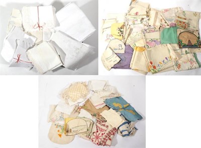 Lot 2028 - Early 20th Century Colour Embroidered Linens, including table cloths, teapot covers,...