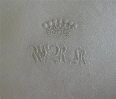 Lot 2031 - Assorted Early 20th Century White Linen Damask Napkins, comprising twenty one 77cm by 77cm...