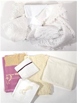 Lot 2032 - Assorted Decorative White Cotton and Linen Items, including laundry bags, pyjama cases, two...