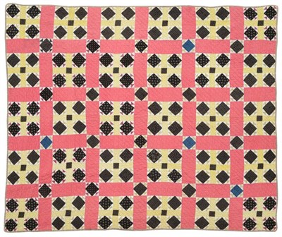 Lot 2035 - Late 19th Century/Early 20th Century American Civil War Patterned Quilt, worked in a grid and...
