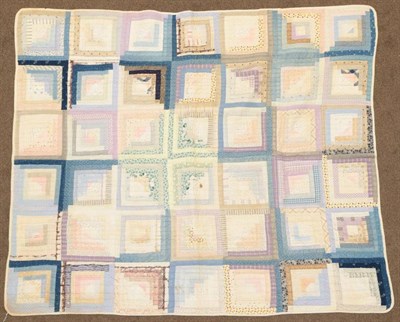 Lot 2040 - Canadian Red Cross Society Quilt 1939-45, worked in pretty printed cottons in the log cabin design
