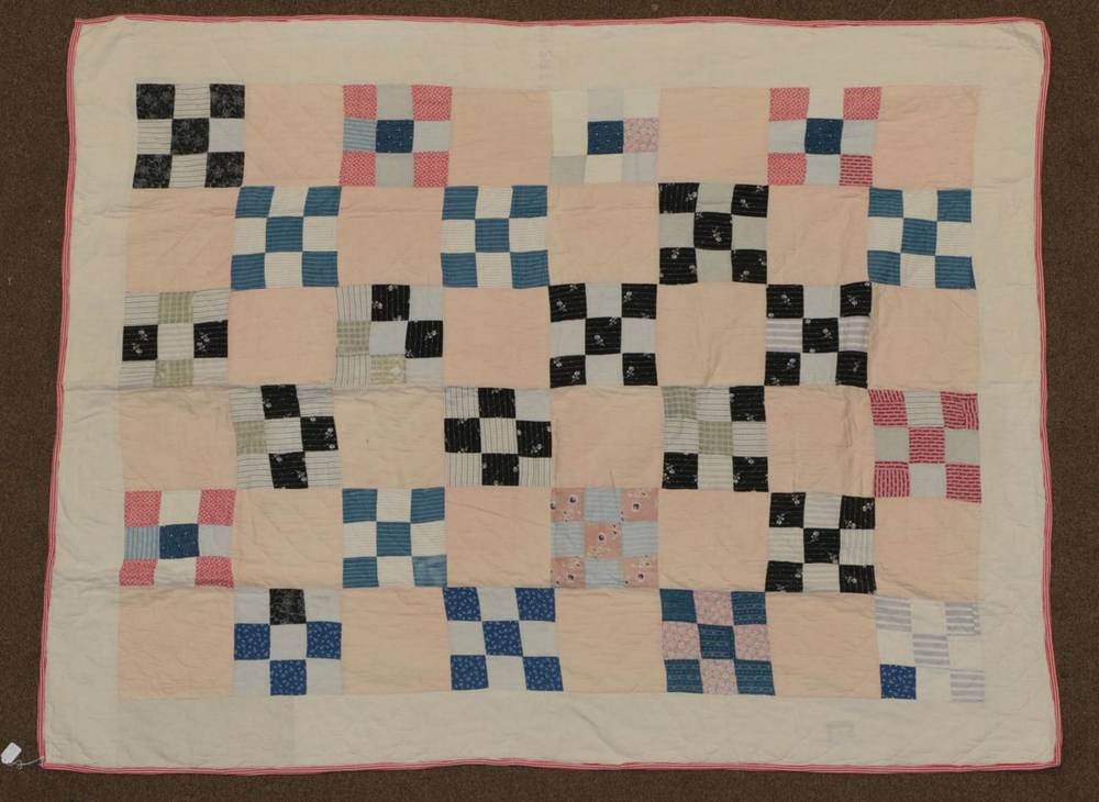 Lot 2041 - Canadian Red Cross Society Quilt, worked in a design of alternating squares and patched...
