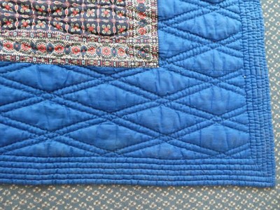 Lot 2051 - Early 19th Century French Fenetre Quilt, with Kashmir shawl to the centre and reverse, tram...