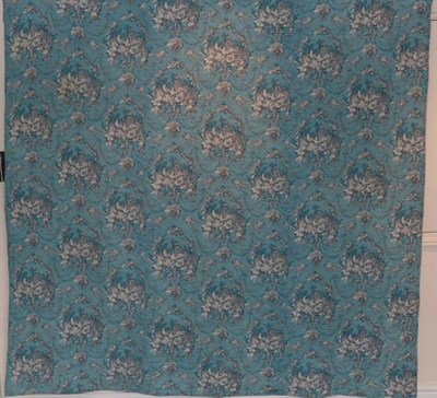 Lot 2053 - Circa 1840 French Blue Whole Cloth Toile de Jouy Quilt, incorporating classical garlands of...