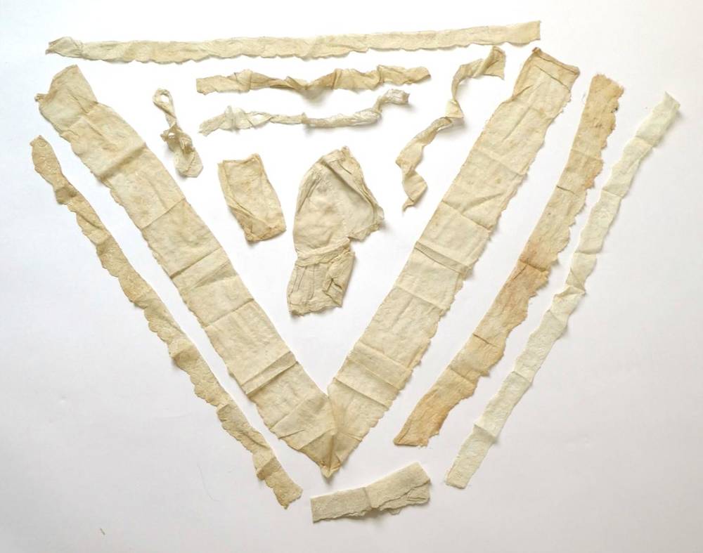 Lot 2054 - 18th Century Bobbin Lace Collar, other 18th century and later lace trims of varying lengths;...