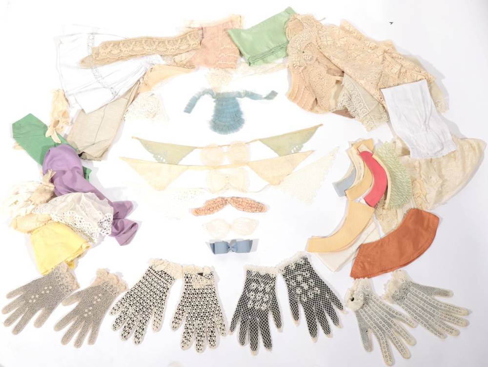 Lot 2058 - Assorted Mainly Early 20th Century Ladies Costume Accessories and Lace, including a pair of...