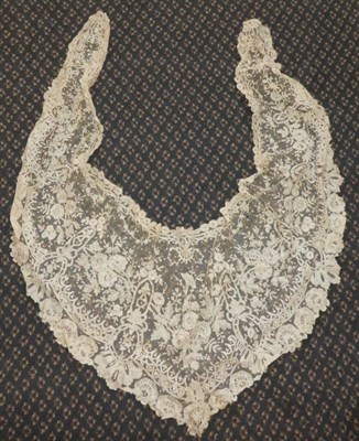 Lot 2061 - Assorted 19th Century and Later Lace, including collars, lappets, modesty panels, Brussels type...