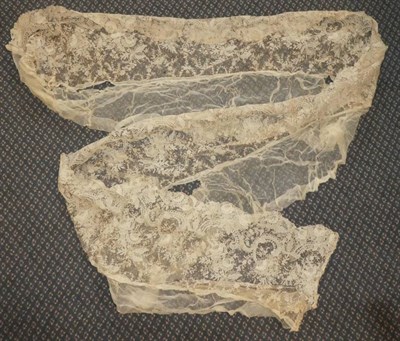 Lot 2061 - Assorted 19th Century and Later Lace, including collars, lappets, modesty panels, Brussels type...