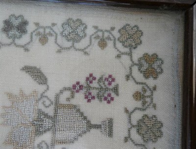 Lot 2069 - 19th Century Sampler, Worked By Anne Heslop, Aged 9, Dated 1830, worked centrally with trees,...