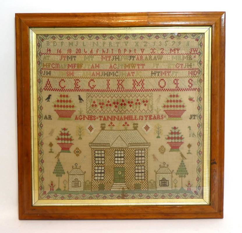 Lot 2071 - 19th Century Scottish Sampler, Worked By Agnes Tannahill, Aged 13 Years, worked with an...