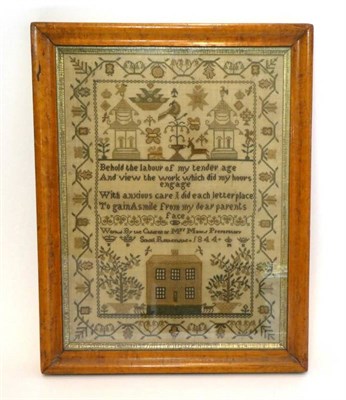 Lot 2072 - 19th Century School Sampler, Worked by the Children of Mrs Maw's Preparatory School, Dated...