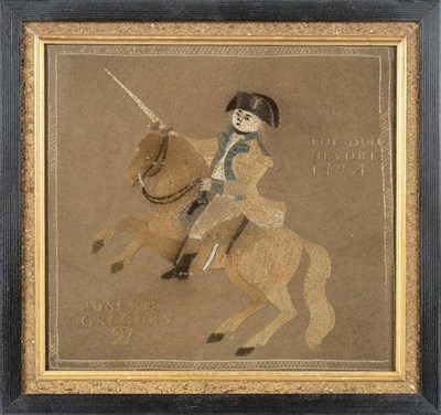 Lot 2083 - Late 18th Century/Early 19th Century Needlework Picture of the Duke of York, Dated 1794,...