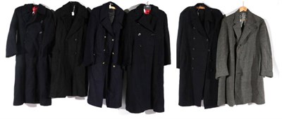 Lot 2135 - Assorted Circa 1940s Gents Wool Overcoats, comprising a double breasted navy wool coat, with...