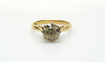 Lot 497 - A Diamond Solitaire Ring, a round brilliant cut diamond in a white eight claw setting to a...