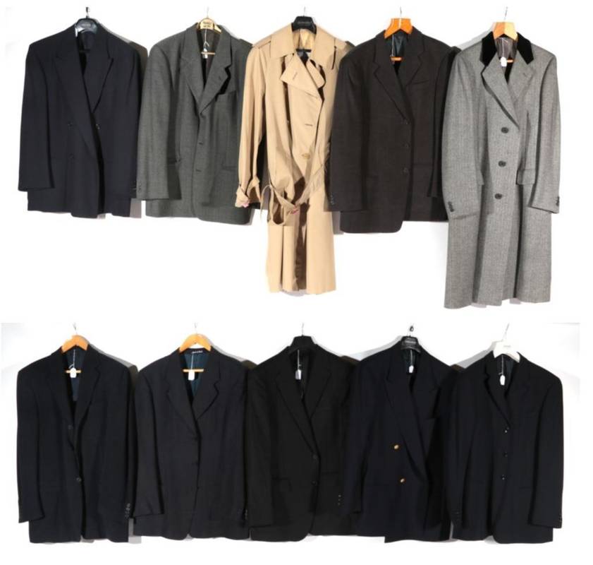 Lot 2166 - Modern Gentlemen's Clothing, comprising Gieves & Hawkes by D'Avenza black and grey herringbone long