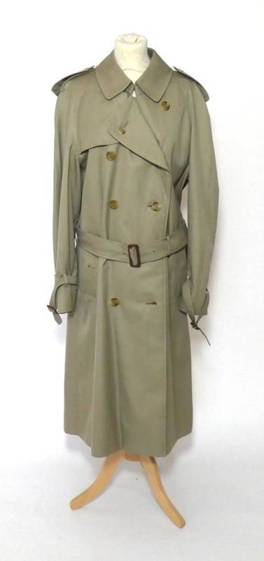 Lot 2174 - Gentleman's Burberrys Beige Double Breasted Belted Trench Coat