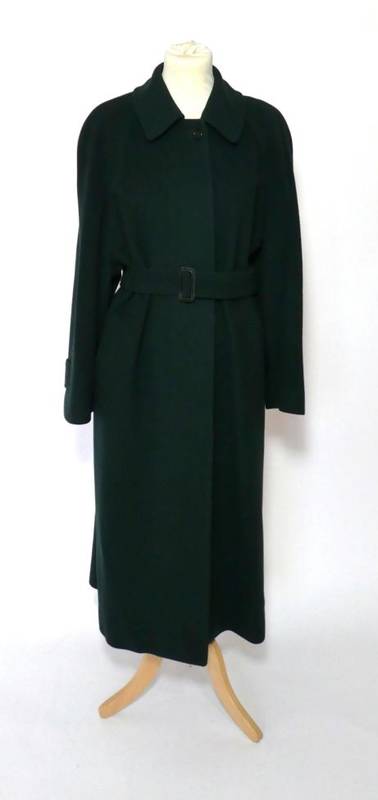 Lot 2175 - Burberrys Emerald Green Cashmere and Wool Blend Belted Coat