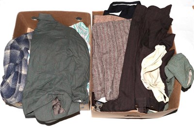 Lot 2186 - Assorted Circa 1930/40s Boys Clothing, including wool and tweed jackets, Scottish jackets,  shorts