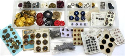 Lot 2197 - A Quantity of Decorative Buttons and Buckles, from the 19th century to the 1930s, including...