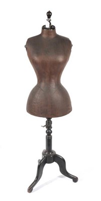Lot 2211 - Late 19th Century/Early 20th Century Wasp Waisted Mannequin, on an ebonised tripod base