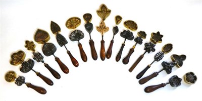 Lot 2218 - Assorted Early 20th Century Milliners Irons for Felted Decoration, each cast iron head bearing...