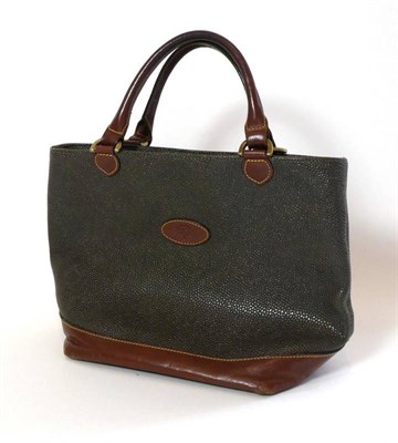 Lot 2232 - Mulberry Scotch Grain Handbag, trimmed in burgundy leather, twin carry handles, internal brass...