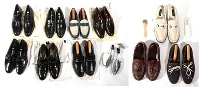 Lot 2245 - Assorted Gentlemen's Modern Leather and Other Shoes, comprising pair of Bally brown leather slip on