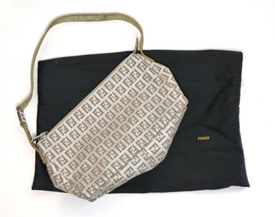 Lot 2257 - Fendi 'FF' Monogram Silver and Champagne Shoulder Bag, 15cm by 25cm by 9cm, with dust bag