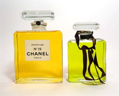 Lot 2280 - Chanel No.19 Advertising Display Dummy Factice, the clear glass bottle with faceted corners and...