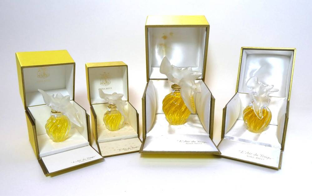 Lot 2286 - Four Nina Ricci 'L'aire Du Temps' Advertising Dummy Factice Bottles, Designed by Lalique, of...