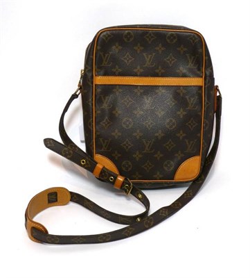 Lot 2295 - Louis Vuitton 'Danube' Monogram Cross Body Shoulder Bag, trimmed in tan leather, with...