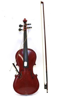 Lot 3003 - Violin 13 1/8'' two piece back, with label 'The Maidstone, Maidstone School Orcestra...