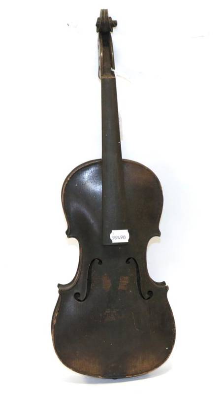 Lot 3005 - Violin 13 7/8'' one piece back, no makers mark