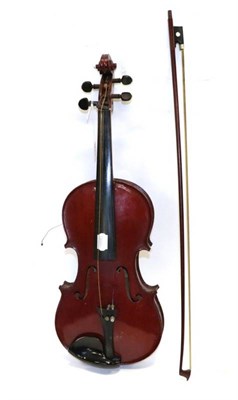 Lot 3006 - Violin 14 1/8'' two piece back, with label 'M. Couturieux Lutherie Artistique' cased with bow