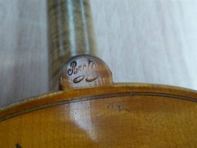 Lot 3006 - Violin 14 1/4'' one piece back, ebony fingerboard and tailpiece, with label 'F Breton Brevete M...