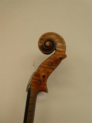 Lot 3006 - Violin 14 1/8'' two piece back, ebony fingerboard, with label 'Antonius Stradivarius Cremonasis...