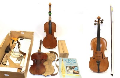Lot 3006E - Violin 14 1/8'' one piece back, with label 'Joannes Baptista Guadagnini Cremonisis Fecit Taurini C.