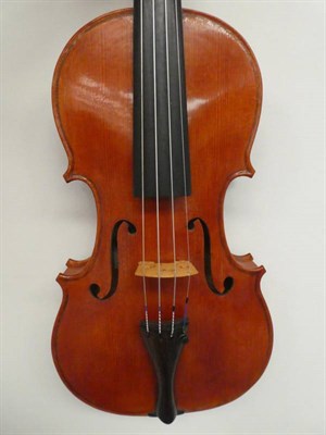 Lot 3008 - Violin 14'' two piece back, ebony fingerboard, with label 'John Mather Harrogate 2002 No.44'