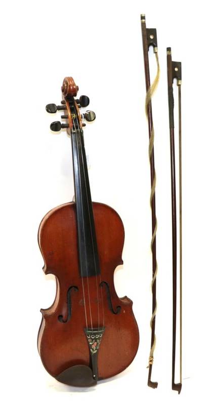 Lot 3010 - Violin 14'' two piece back, with label 'Antonius Stradivarius Cremonensis Facibat Anno 1736', ebony