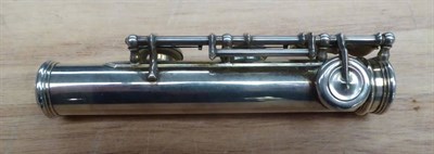 Lot 3015 - Flute By L L Louis Lott (Paris) believed to be solid silver, soldered tone holes, open hole and...