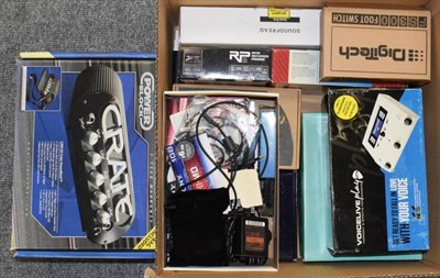 Lot 3030 - Guitar Pedals Digitech RP55 and FS300 Foot switch and Crate Power Block (all boxed) together...