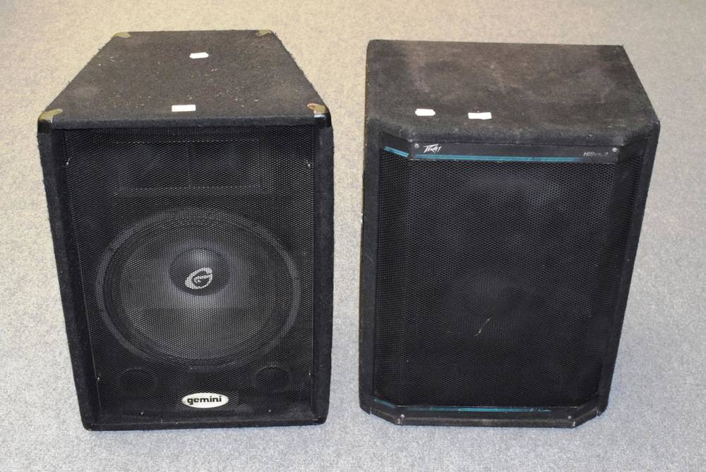 Lot 3036 - Two Speakers (i) Peavey HiSys 2 350W RMS (ii) Gemini GT1502 320W (2)