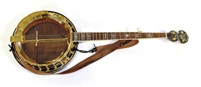 Lot 3045 - Ozark 5-String Banjo with 11'' head, mother of pearl inlay to head, detachable resonator with...