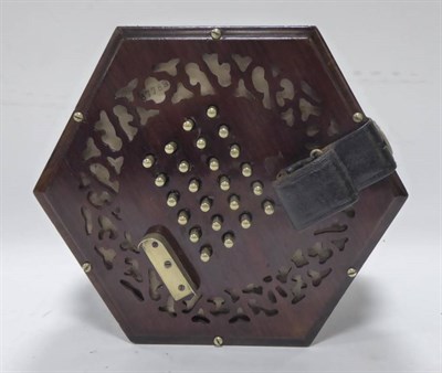 Lot 3046 - Concertina By Lachanel & Co. no.57752, 48 button English system, in original case with Lachanel...