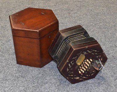 Lot 3048 - Concertina, English System has indistinguishable serial number, 48 buttons (requires restoration to