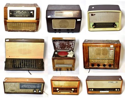 Lot 3067 - PYE P76F Radio; Defiant AF23; Philips W32; Turkis 17; Marconi D62A; Regentone combination set...