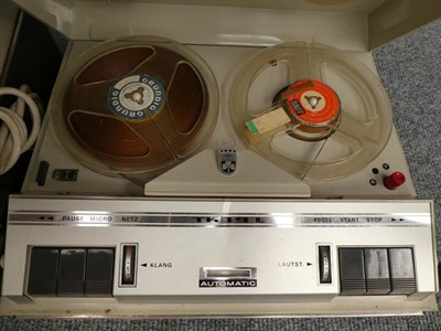 Lot 3079 - Grundig And Philips Reel-To-Reel Tape Recorders:  comprising 7 recorders all with lids, a selection