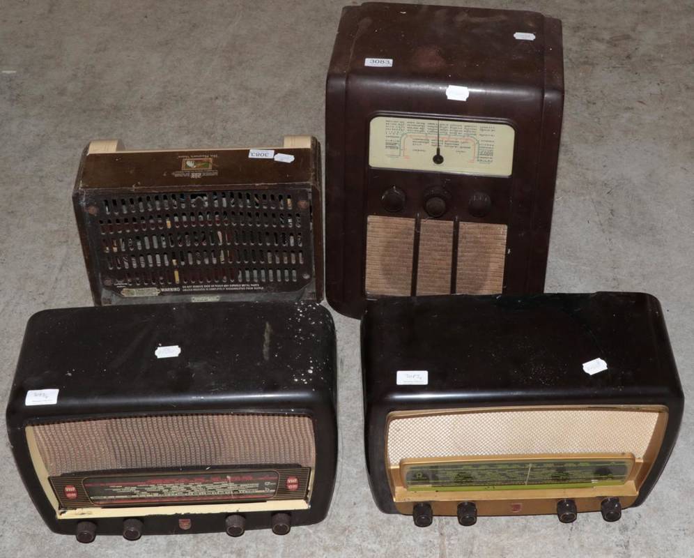 Lot 3083 - Philips 353A Radio; HMV 1356; Philips 341A;