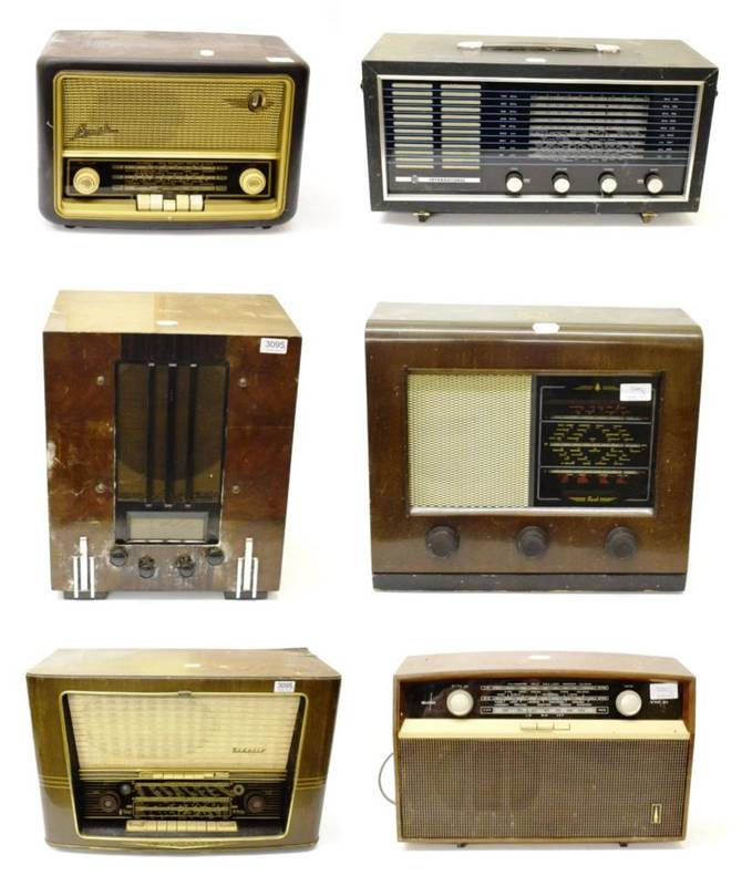 Lot 3095 - Bush VHF81 Radio; PYE 3042; Bush VHF61; Bush AC31; German Nordmende multi-band with magic eye;...
