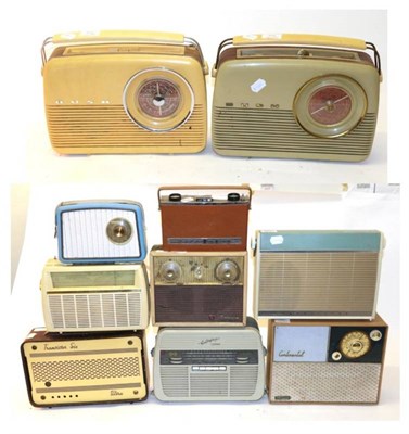 Lot 3105 - First-Generation Transistor Portable Radios - Bush TR82 in red and cream; another Bush TR82 in...